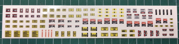 DECAL SHEET    CHASSIS  TYPES    SEE PIC  1/24 OR 1/25 SCALE