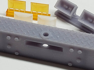 Front Bumper with 2 built in lights  (Clear & Amber lenses)  1/25 scale   3D printed Chassis