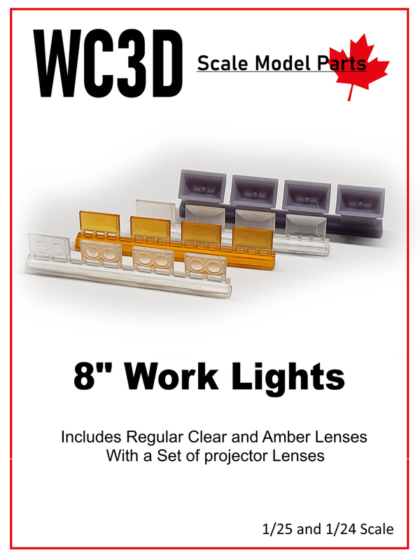 8" Worklights/Spotlights  3D Printed with Clear & Amber Lenses   4 Lights