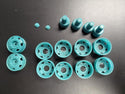 21K   Old Style 6 Hole steel wheel set  1/24 scale   2 Fronts and 4 rears