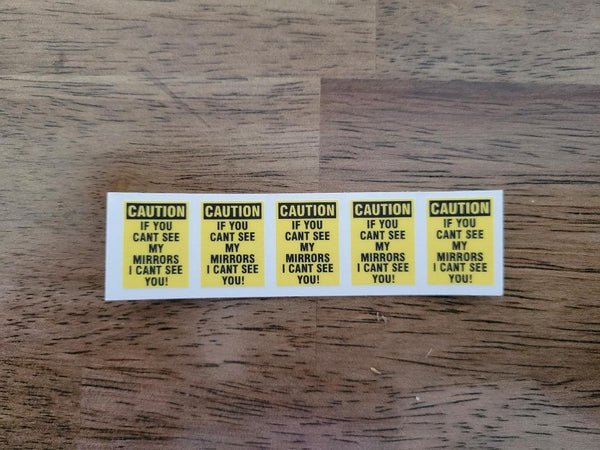 Caution  Mirrors If you cant see Mirrors.    5/set decal